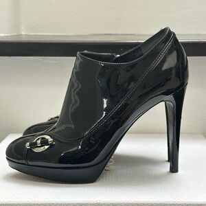 Black Dior Patent Leather Stiletto Bootie Size 37